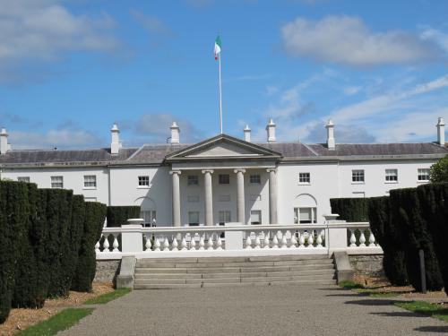 The front of the Residence of the Irish President